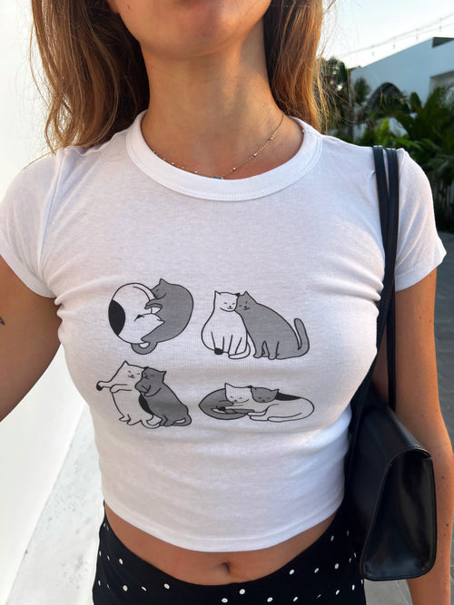 Crop T-Shirt – Cuddle Cats
