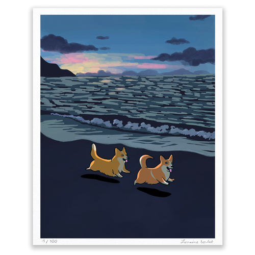 SUNSET CORGI LOVE