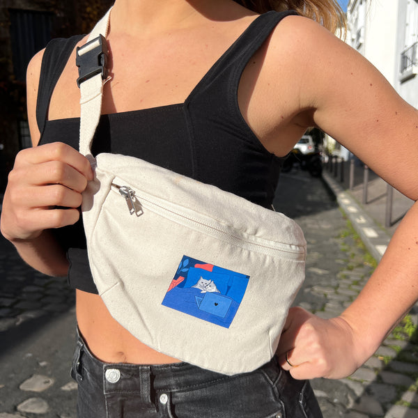 Adventurous Cutie Light Blue Denim Oversized Fanny Pack