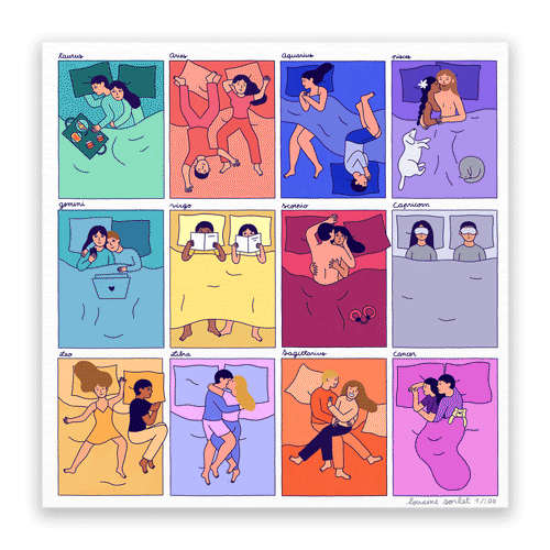 LES SIGNES DU ZODIAQUE AU LIT 